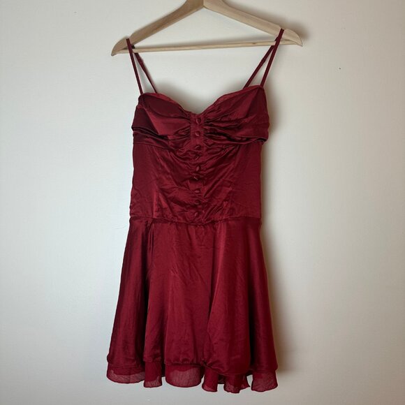 Reformation Ursula Red Silk Dress - Picture 4 of 10